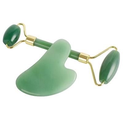 China Hot Selling Face Lift Beauty Facial Massage Jade Roller Gua Sha Anti-aging Natural Lifting Set for sale