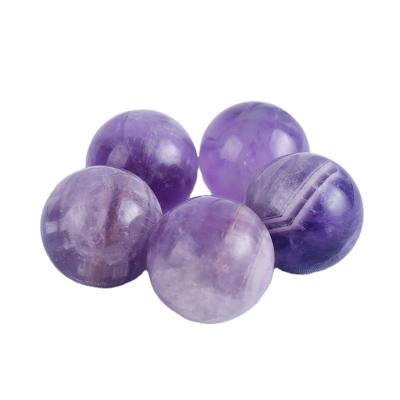 China Wholesale Natural Amethyst Crystal Stone Ball Polished Amethyst Gemstone Sphere From Europe for sale