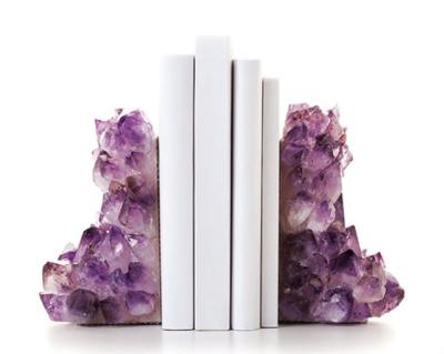 China Europe Wholesale All Sizes Natural Stone Amethyst Geode Bookends Bookends for sale