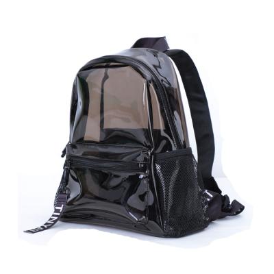 China Custom Wholesale Waterproof Stylish Holographic Transparent PVC Clear Bag Durable Clear Backpack School Bags for sale