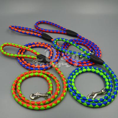 China Long Dog Training Rope 120cm Lead Pet Walk Lead Strong Nylon Puppy Leash Viable Red Blue Black Neon Color Free Shipping for sale