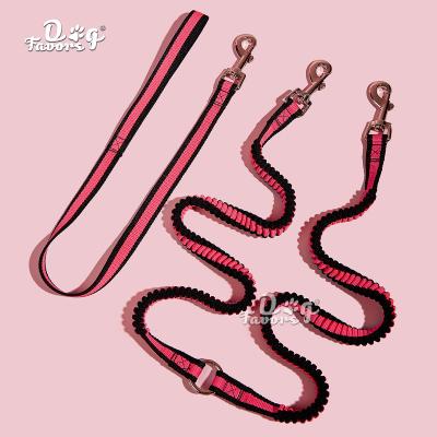 China Factory direct sales DETACHED pet leash, one belt and two pairs of the elastic dog belt, double set of dog traction belt for sale