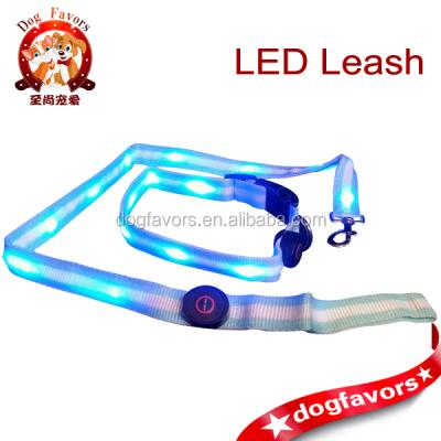 China NEW Sustainable LED LIGHTED PET COLLAR WITH MATCHING LIGHT BLUE LEASH SAFETY DOG ACCESSORY for sale