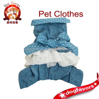 China 2014 Sustainable Brand New Thicken Pet Denim Dress in Blue , Four Legs Dog Clothes for sale