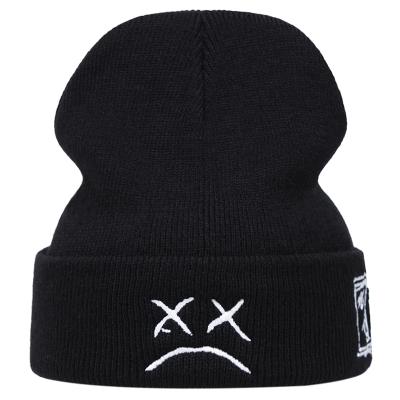 China Lil Peep Winter Embroidery xxxtentacion COMMON Beanie Hat Outdoor Sports Ski Woman and Man Knit Hat Customized Style for sale