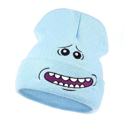 China COMMON Embroidery Beanie Cartoon Outdoor Hat Winter Skiing Knit Hat Skullies American Anime Cotton Pickles Get Schwifty for sale