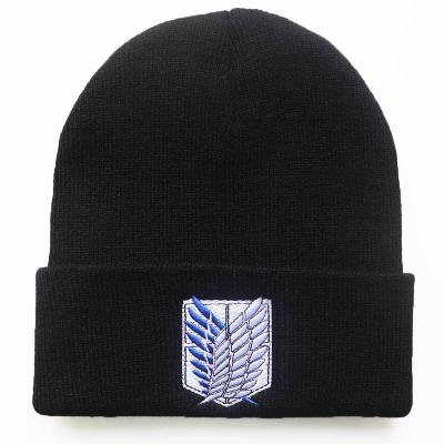 China Wholesale JOINT Manufacturer Directory Attack On Titan Cartoon Anime Skull Designer Knitted Beanie Hat for sale