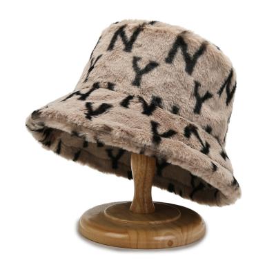 China Korean Girls Terry Bucket Hat Winter Comfort New Style Letter Fisherman Hat Thick Woolen Breathable Foldable Warm Bucket Hat for sale