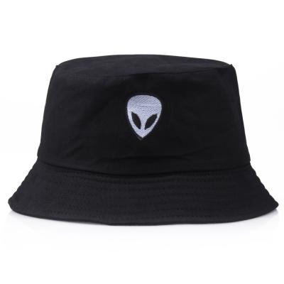 China Casual Aliens Shade Bucket Hat Fashion Cartoon Embroidery Fisherman Hat Women Outdoor Sun Protection Foldable Sun Visor Leisure for sale