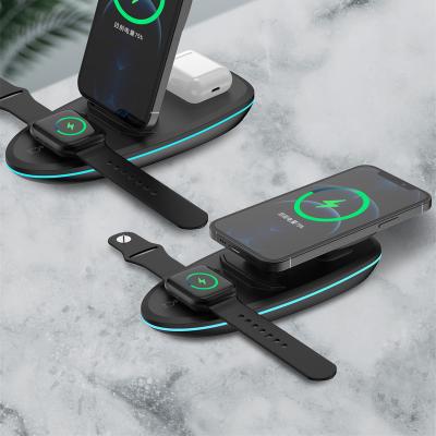 China 2022 New Adjustable 3 in 1 Bank Wireless Charger Power Station OEM Wireless Charger OEM for sale