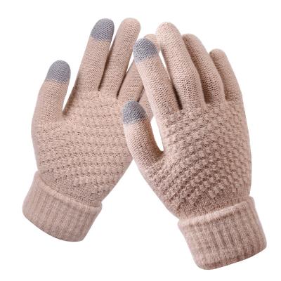 China Simply Simply Customize Warm Winter Magic Acrylic Touch Screen Gloves Women Men To Stretch Knitted Wool Mittens Touch Screen Gloves for sale