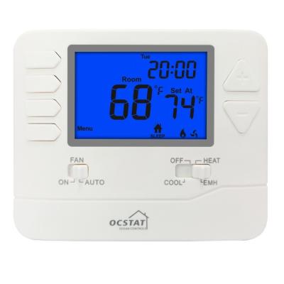 China Riseem 2 Heat and 1 Cool Digital Temperature Controller Air Conditioner  Room Thermostat for sale