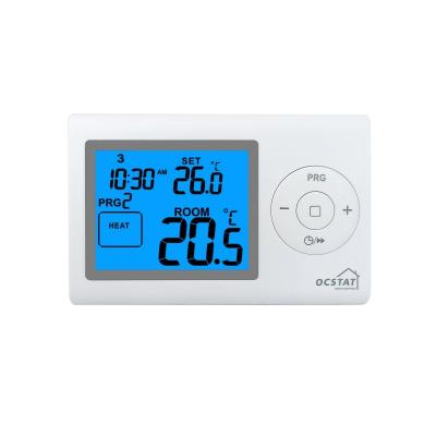 Chine Riseem Couleur blanche Numérique Programmable Chambre chauffage central Thermostat avec alimentation en batterie à vendre