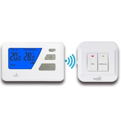 China Riseem Blue Backlight RF Digital Non Programmable Thermostat For Boilers  With Bat - Low Indicator for sale