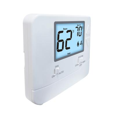 China Non-programmable Riseem Blue Backlight Single Stage 24V HVAC Home Thermostat For Household Square Shape for sale