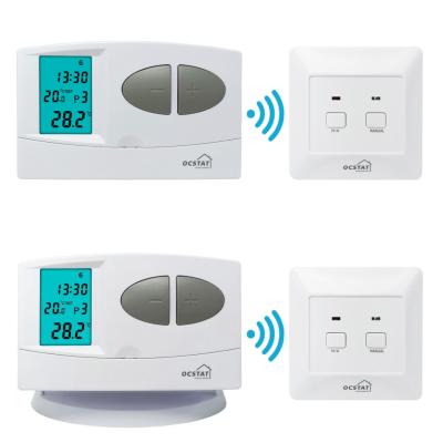 China Riseem 868Mhz 7 Day Programmable ABS Boiler Underfloor Heating Wireless Room Thermostat for sale