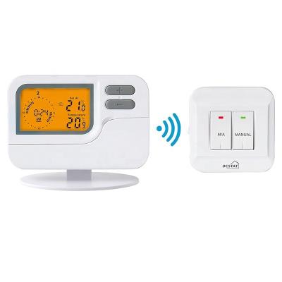 China Riseem Heating White Remote Control Heating Thermostat Wireless Seven Days Programmable for sale