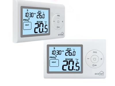 China Intelligent Electric Room 7 Days Programmable Thermostat For Heating System PC+ABS Material for sale