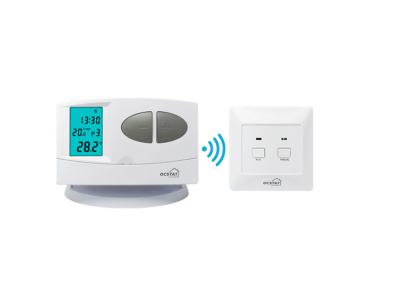 China Riseem Wireless Push Button LCD Display Air Conditioner Control Heating hvac RF 7 Day Programmable Thermostat for Gas Boiler for sale