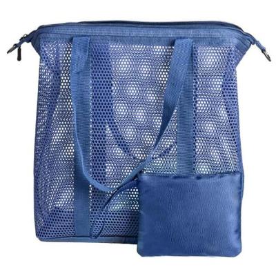 China Assets; Lightweight. Large Nimble Mesh Tote Beach Bag With Durable Zipper Women Pool Bag For Toys, Towels, Slippers for sale