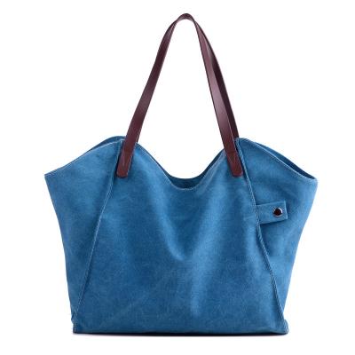 China Water resistant factory wholesales large capacity custom logo cotton canvas women simple tote bag for sale