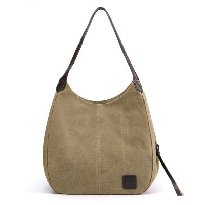 China New Water Resistant Single Shoulder Bag For Women Simple Fashion Large Capacity Colors Plus Canvas Handbag Women Tote Bag for sale