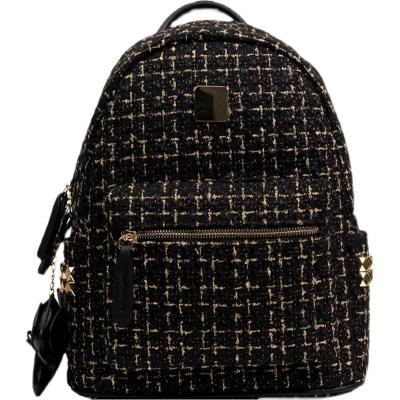 China Autumn and winter fashion woolen French sense style western lady travel small shoulder backpack for sale