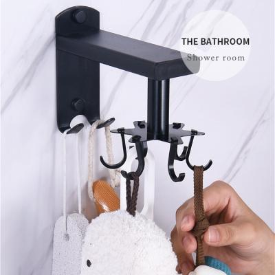 China Wholesale Kitchen Tableware Viable 360 ​​Degree Rotating Punch Free Rack Storage Wall Mounted Rack With 6/8 Hooks for sale