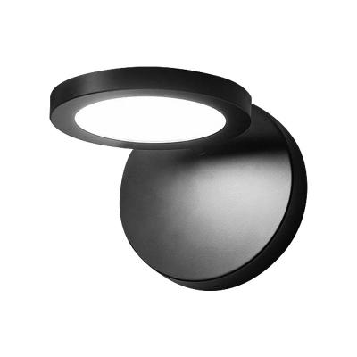 China Modern Simple Black White Modern Bedside Headboard Mirror Reading Recessed Led Adjustable Wall Lamp for sale