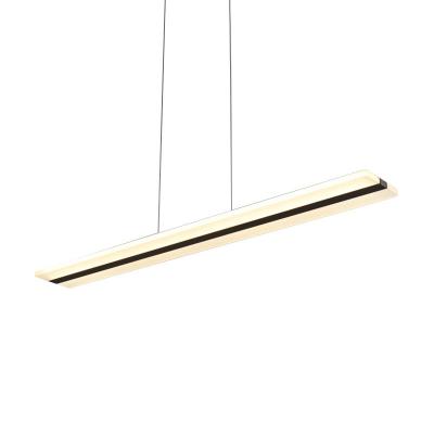 China Rectangle Modern White Nordic Kitchen Chandelier Modern Pendant Light Led Dining Long Pendant Lights for sale