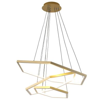 China New Style Modern Irregular Pendant Light Chandeliers Polygon Pendant Lights Led Gold Chandelier for sale