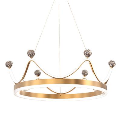 China Modern Led Bed Room Living Room Chandeliers Modern Lighting Fixtures Kids Round Bronze Glass Chandelier for sale