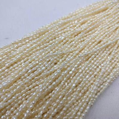 China DIY Pearl Beads Jewelry Hot Sale 1.8-2.mm Rice Shape Natural Freshwater Beads Tiny Beads For Jewelry Making for sale