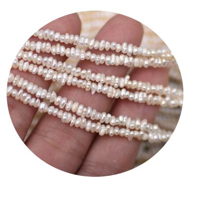 China DIY Pearl Pearl Jewelry Best Price 2-3mm Small Button Freshwater White Pearl Necklace For Jewelry Making for sale