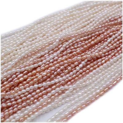 China DIY Pearl Beads Jewelry Plant Natural Freshwater Rice 2.5-3mm Tiny Pearls For Jewelry Accessories for sale