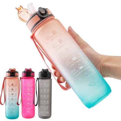 China RAYBIN Custom 1/2 Liter Gallon Motivational Sublimation Fitness Water Sport Viable Bottle With Tritan Time Marker for sale