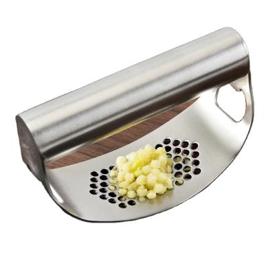 China RAYBIN Viable 2 in 1 Portable Multifunctional Stainless Steel Hand Bottle Opener Garlic Crusher Press for sale