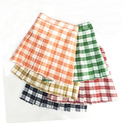 China 2020 New Kids Girl Style Breathable Preppy Plaid Pleated Skirt For 4-10 Years Old for sale