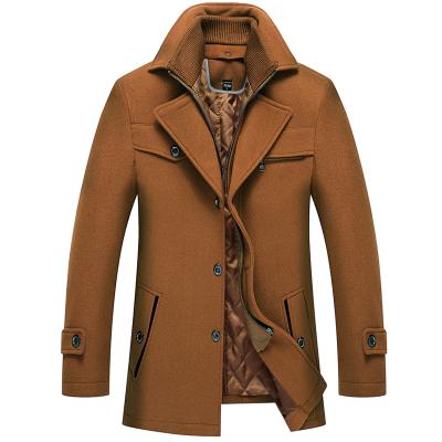 China 2021 Winter Lapel High Quality Casual Woolen Ditch Coat Breathable Men Long for sale