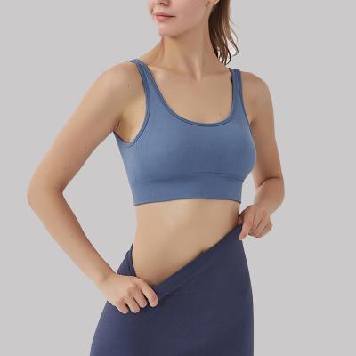 China Breathable New Arrival Solid Color Hollow Out Fashion Sports Bra Back for sale