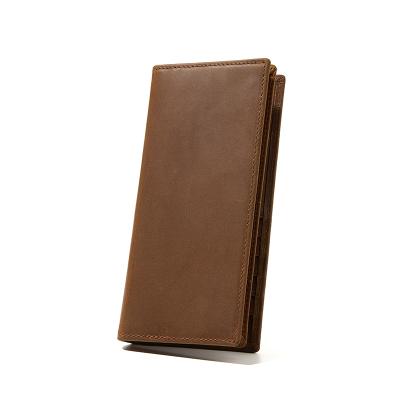 China Waterproof Slim Minimalist Genuine Leather Card Holder Men's and Women's Long Wallets for sale