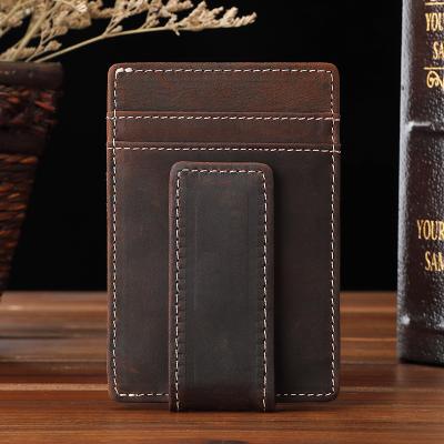 China Waterproof Minimalist Women Men Pocket Slim Card Holder Leather Wallet for sale