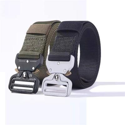 China Belt Strap Customize Men's Fabric Nylon Military Tactical Belt Camp Strap Sports Metal Buckles Outdoor Belt for sale