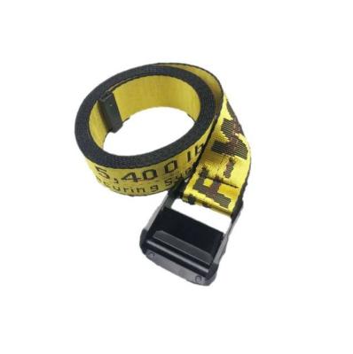 China Belt Strap Fashion Women Buckle Belts Fasten Men Belt Elastic White Nylon And Cotton 3.5*200cm for sale