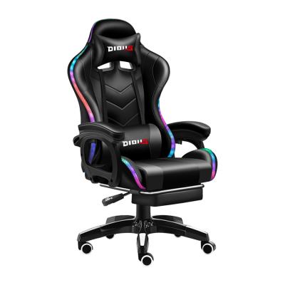 China Modern Hot Sale Cheap Gaming Chair With Footrest Seven Point Speaker Massage Gaming Chair Colored Lightweight Gaming Chair for sale