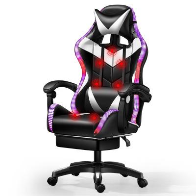 China Custom Large And Tall (Height) China Alibaba OEM Adjustable China Workstation Shanghai Logo Led PC Black White Gaming Chair For Girls for sale