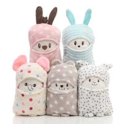 China Wholesale Cute Animal Travel Baby WARM Blanket Folded Pillow Blanket 2 in 1 for sale