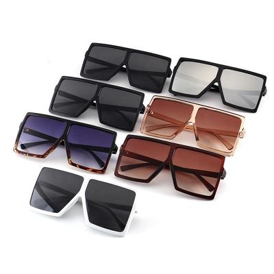 China Fashion Sunglasses Europe/USA Fashion Men Women Rectangle Classic Big Frame Oversized Sun Glasses 2020 for sale