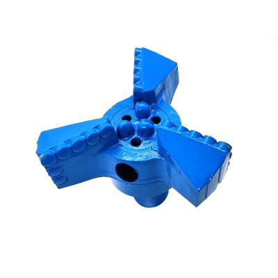 China Water Well Drilling and Non Drilling Blue Three Wings Diamond Water Well Drill Bit PDC Geological Core Drill Bits for Medium Hard Rocks for sale