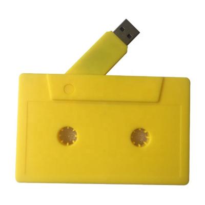 China Plastic Yellow Cassette Tape USB Flash Drive 8GB 2.0 Customized USB Flashdrive Stick 32gb for sale